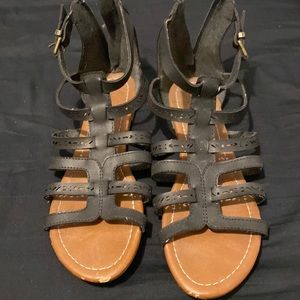 flats black/brown sandals women shoes